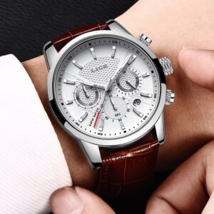 Montre Quartz de luxe en cuir pour hommes 12 Montre Quartz de luxe en cuir pour hommes 12