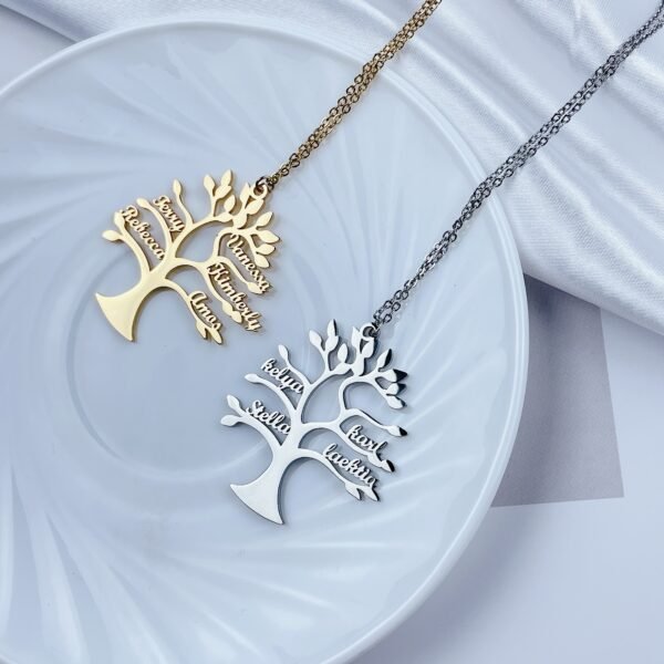 Collier Arbre de vie gravé Famille 6