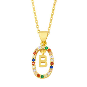 Collier avec pendentif en lettres majuscules de A à Z 9