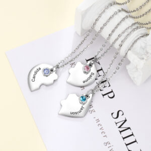 Pendentif Puzzle séparable personnalisé prénoms 8 Pendentif Puzzle séparable personnalisé prénoms 8