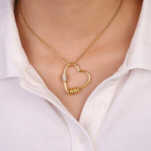 Collier pendentif cœur à breloques personnalisées 10