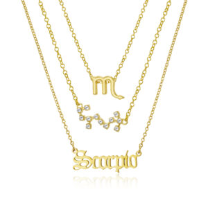 Ensemble 3 colliers pendentifs Signe Zodiaque 16 Ensemble 3 colliers pendentifs Signe Zodiaque 16