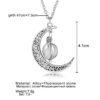 Collier pendentif lune avec pierre lumineuse 16