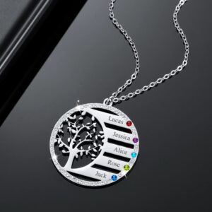 Collier généalogique Arbre de vie personnalisé 12