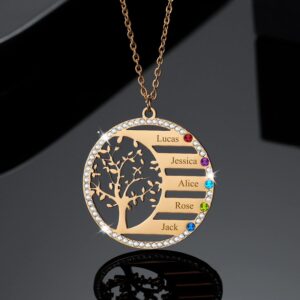 Collier généalogique Arbre de vie personnalisé 14