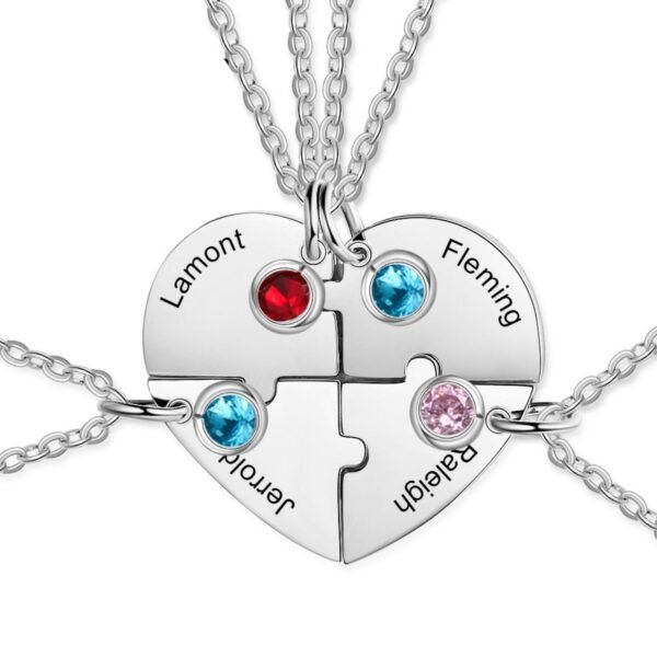 Pendentif puzzle personnalisé pour 4 personnes 3