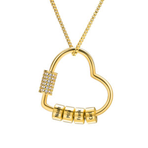 Collier pendentif cœur à breloques personnalisées 11