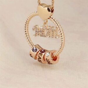 Collier pendentif circulaire personnalisé 16
