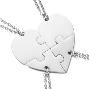 Collier avec Puzzle personnalisé en forme de cœur 10