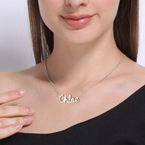 Collier prénom personnalisé 3D pour Femmes 14