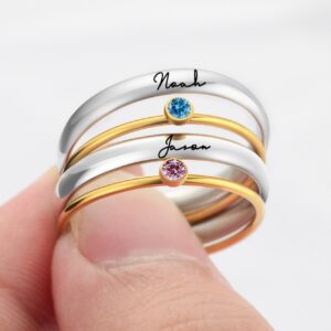 Bague de naissance personnalisée avec noms 8 Bague de naissance personnalisée avec noms 8