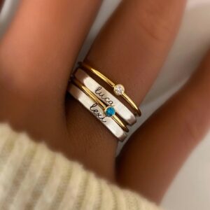 Bague de naissance personnalisée avec noms 9 Bague de naissance personnalisée avec noms 9