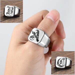 Bague argentée Initiales pour Hommes 10