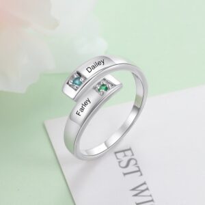 Bague personnalisée 2 prénoms – Argent 9 Bague personnalisée 2 prénoms – Argent 9