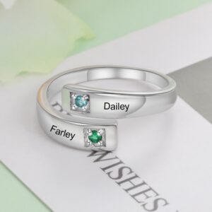 Bague personnalisée 2 prénoms – Argent 10 Bague personnalisée 2 prénoms – Argent 10