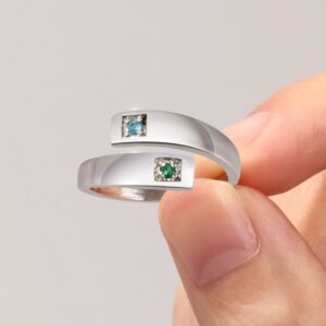 Bague personnalisée 2 prénoms – Argent 12 Bague personnalisée 2 prénoms – Argent 12