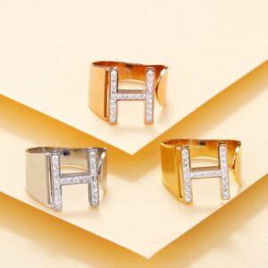 Bagues initiales ajustables pour femmes 12