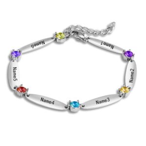 Bracelet gravé prénoms pour maman 11