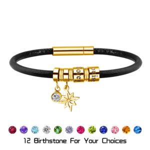 Bracelet en cuir à breloques personnalisées 10