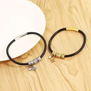 Bracelet en cuir à breloques personnalisées 13