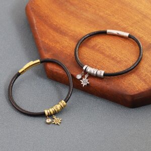 Bracelet en cuir à breloques personnalisées 14