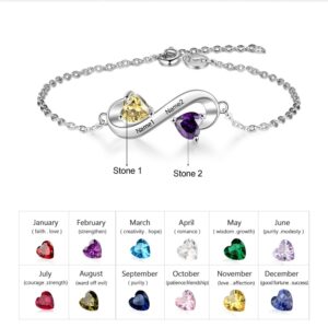 Bracelet infini personnalisé – 2 pierres de naissance 8 Bracelet infini personnalisé – 2 pierres de naissance 8