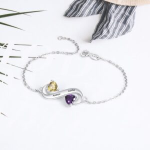 Bracelet infini personnalisé – 2 pierres de naissance 9 Bracelet infini personnalisé – 2 pierres de naissance 9