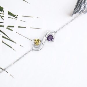 Bracelet infini personnalisé – 2 pierres de naissance 10 Bracelet infini personnalisé – 2 pierres de naissance 10