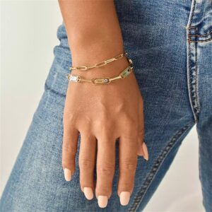 Bracelet gravé 4 prénoms et pierres de naissance 7 Bracelet gravé 4 prénoms et pierres de naissance 7