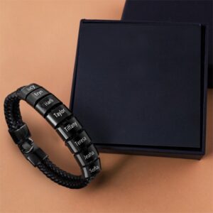 Bracelet en cuir tressé personnalisé pour homme 10 Bracelet en cuir tressé personnalisé pour homme 10