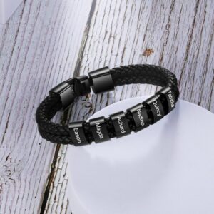 Bracelet en cuir tressé personnalisé pour homme 12 Bracelet en cuir tressé personnalisé pour homme 12