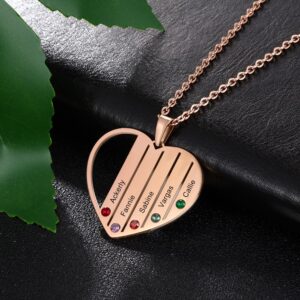 Collier pendentif cœur personnalisé prénoms 9 Collier pendentif cœur personnalisé prénoms 9