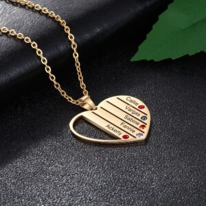 Collier pendentif cœur personnalisé prénoms 10 Collier pendentif cœur personnalisé prénoms 10