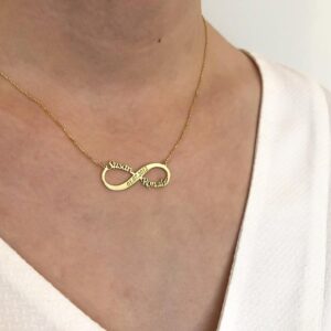 Collier pendentif infini personnalisé 2 prénoms 9