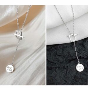 Collier pendentifs Carré et Cercle 12
