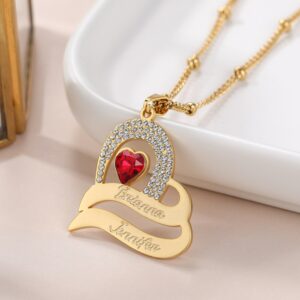 Collier personnalisé prénoms avec pierres zircone 9