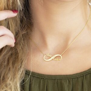 Collier pendentif infini personnalisé 2 prénoms 11