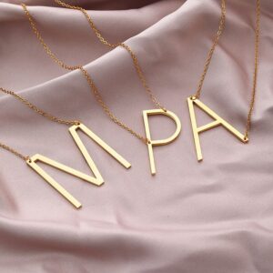 Collier latéral Initial large pour femmes 13 Collier latéral Initial large pour femmes 13