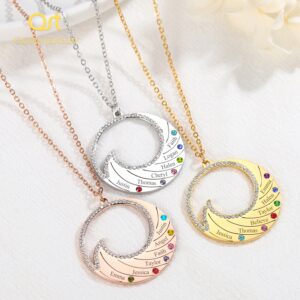 Collier pendentif personnalisé prénoms famille 11