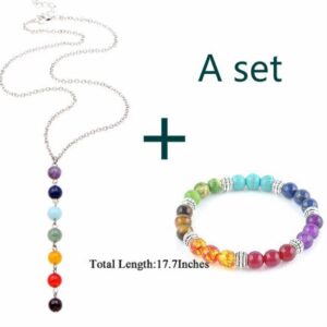 Ensemble collier-bracelet pierre chakra 12