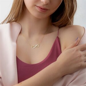 Collier pendentif cœur infini personnalisé 2 prénoms 9