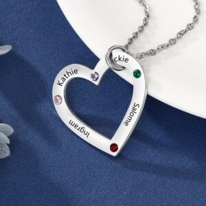Pendentif Coeur personnalisé 4 prénoms 8 Pendentif Coeur personnalisé 4 prénoms 8
