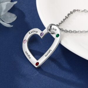 Pendentif Coeur personnalisé 4 prénoms 9 Pendentif Coeur personnalisé 4 prénoms 9
