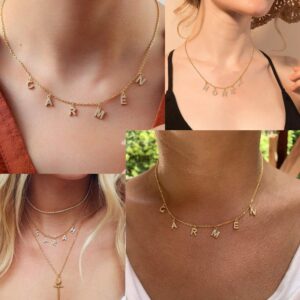 Collier prénom lettres séparées en zircon 8