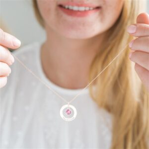 Collier pendentif rond personnalisé multi-prénoms 9
