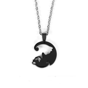 Lot de 2 colliers chats mignons pour couple 14