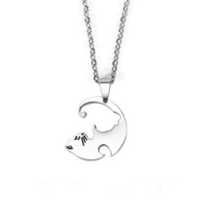 Lot de 2 colliers chats mignons pour couple 15