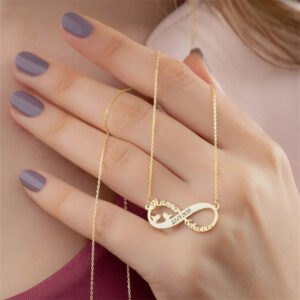 Collier pendentif infini colombes personnalisé 2 noms 6