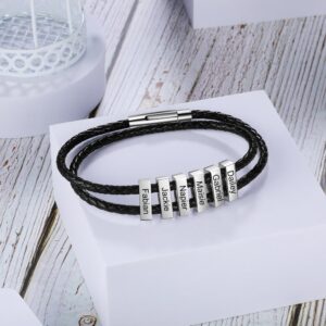Bracelets en cuir personnalisé prénoms homme 8