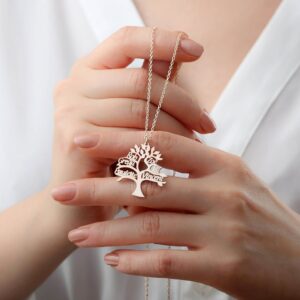 Collier arbre de vie personnalisé multi-prénoms 11 Collier arbre de vie personnalisé multi-prénoms 11